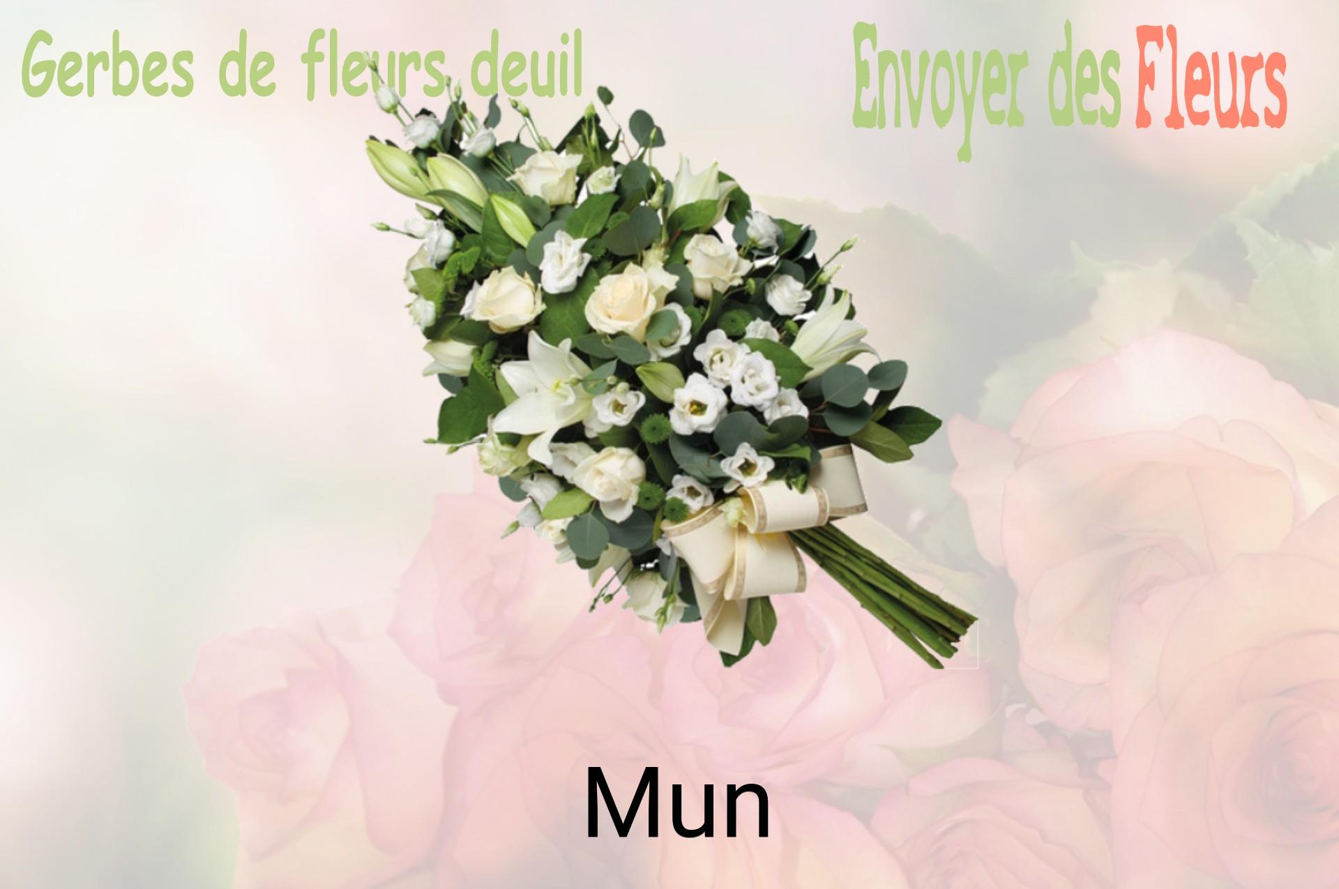 Gerbe de fleurs de deuil livrée à Mun